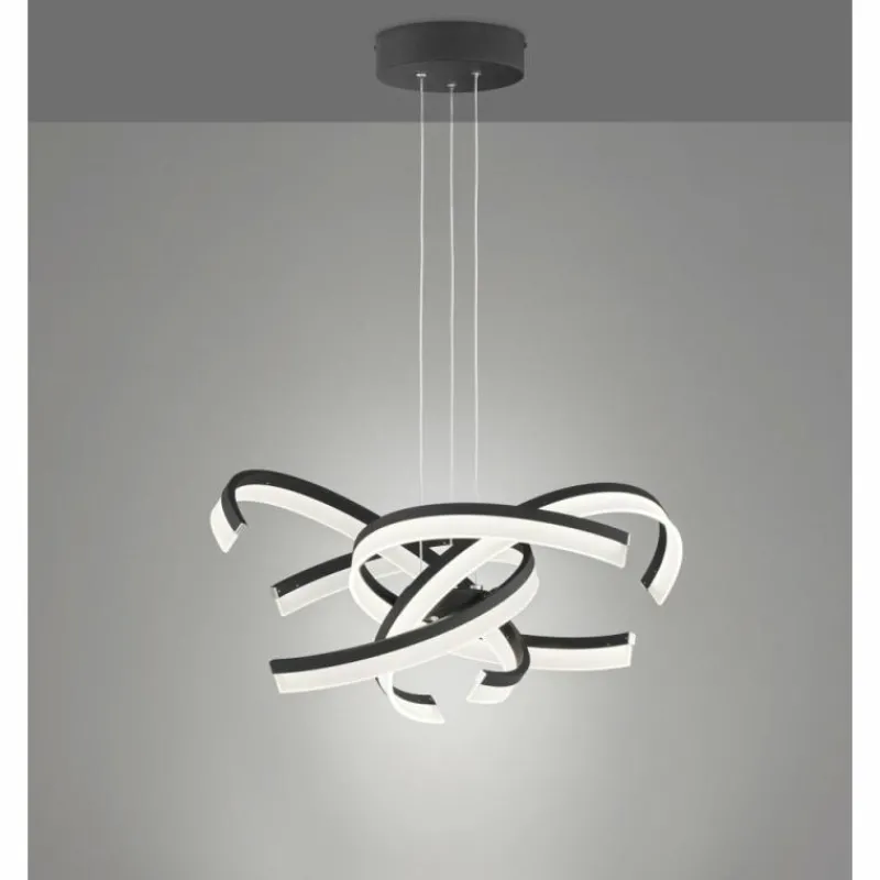 Luminaires Fischer & Honsel Suspension Fischer-Honsel Sund TW LED Noir, 4 lumières* Éclairage Led