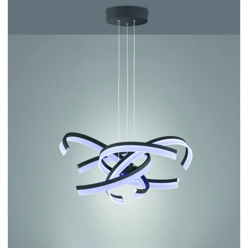 Luminaires Fischer & Honsel Suspension Fischer-Honsel Sund TW LED Noir, 4 lumières* Éclairage Led