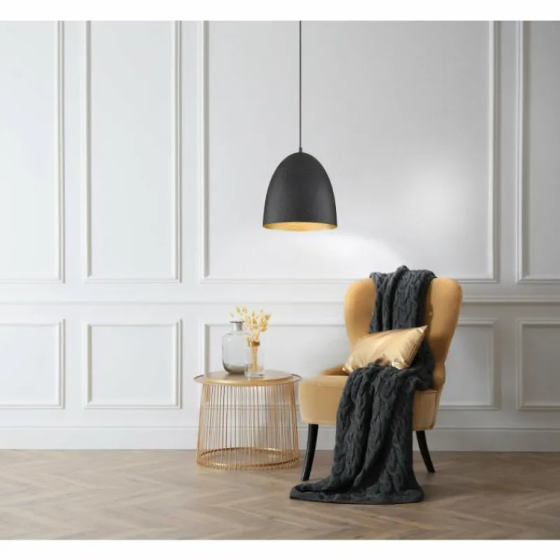 Lampes Dorées-Luminaires Fischer & Honsel Suspension Fischer-Honsel Mylon Noir, 1 lumière