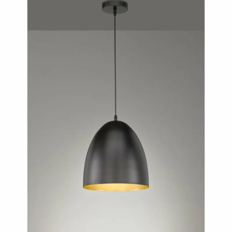 Lampes Dorées-Luminaires Fischer & Honsel Suspension Fischer-Honsel Mylon Noir, 1 lumière