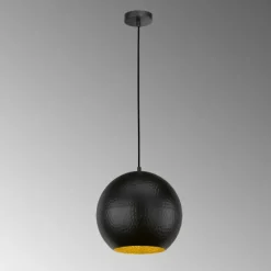 Lampes Dorées-Luminaires Fischer & Honsel Suspension Fischer-Honsel Mylon Noir, 1 lumière