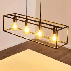 Lampes Vintages & Rétros-hofstein Suspension Flambeau Noir, 4 lumières