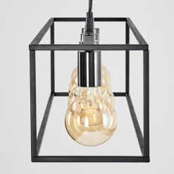 Lampes Vintages & Rétros-hofstein Suspension Flambeau Noir, 4 lumières