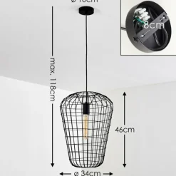 Lampes Vintages & Rétros-hofstein Suspension Flambeau Noir, 1 lumière