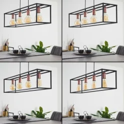 Lampes Vintages & Rétros-hofstein Suspension Flambeau Noir, 4 lumières