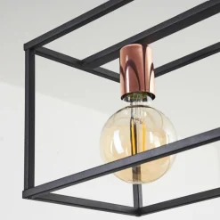 Lampes Vintages & Rétros-hofstein Suspension Flambeau Noir, 4 lumières