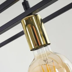 Lampes Vintages & Rétros-hofstein Suspension Flambeau Noir, 4 lumières