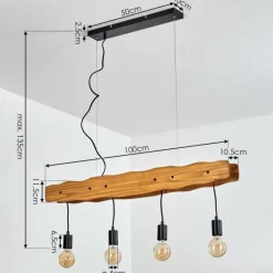 Lampes Vintages & Rétros-hofstein Suspension Flande Noir, 4 lumières