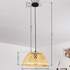 Style Boho-Chic-hofstein Suspension Flansum Noir, 1 lumière