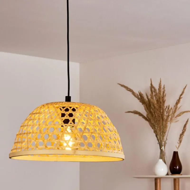 Style Boho-Chic-hofstein Suspension Flansum Noir, 1 lumière