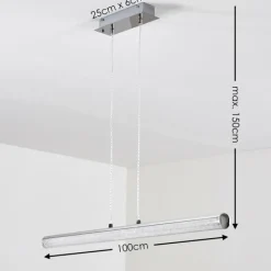 hofstein Suspension Flaut LED Chrome, 1 lumière, Télécommandes, Changeur de couleurs* Suspensions