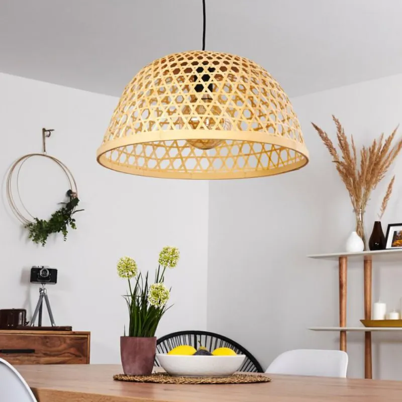 Style Boho-Chic-hofstein Suspension Florerrcia Noir, 1 lumière