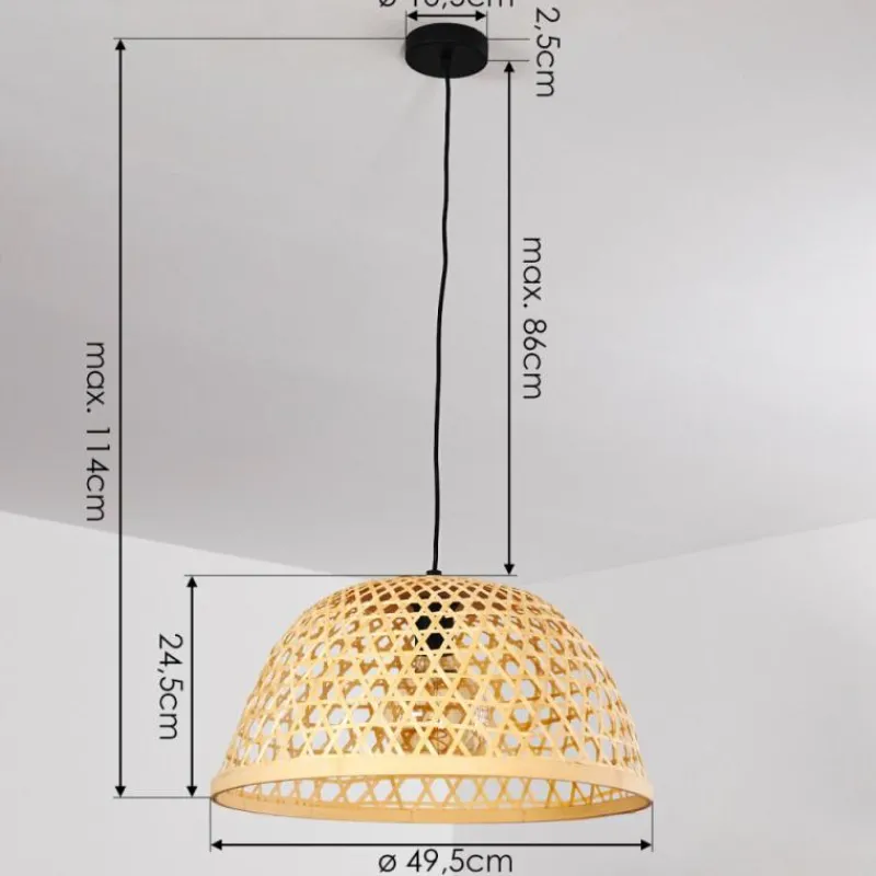 Style Boho-Chic-hofstein Suspension Florerrcia Noir, 1 lumière