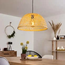 Style Boho-Chic-hofstein Suspension Florerrcia Noir, 1 lumière