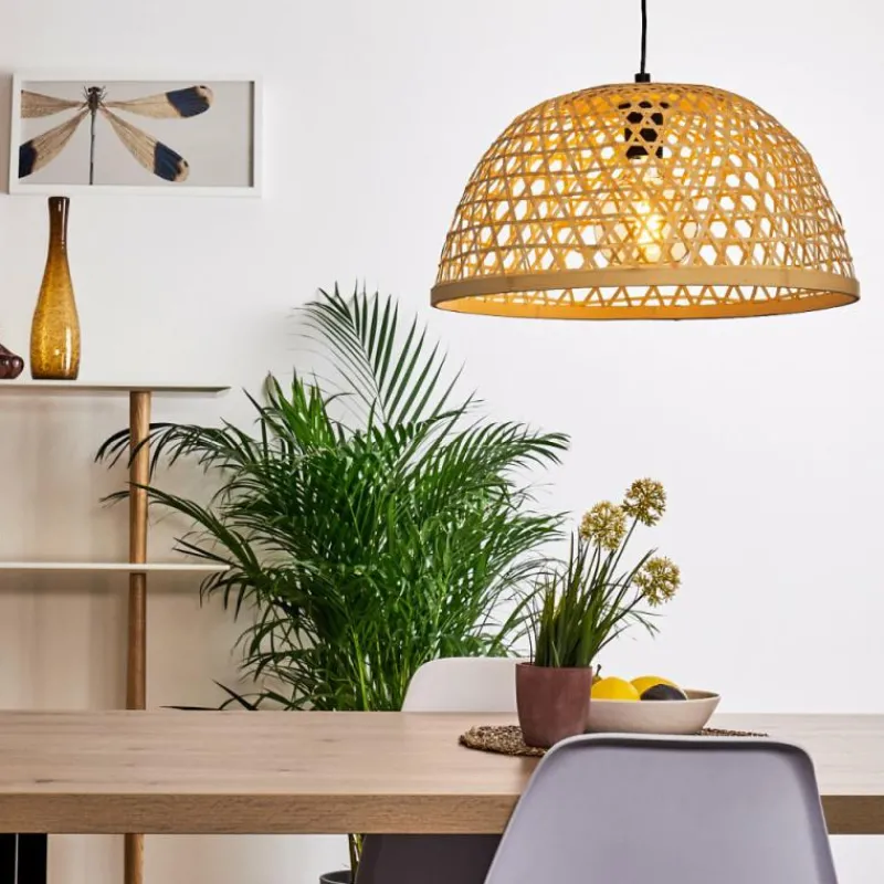 Style Boho-Chic-hofstein Suspension Florerrcia Noir, 1 lumière