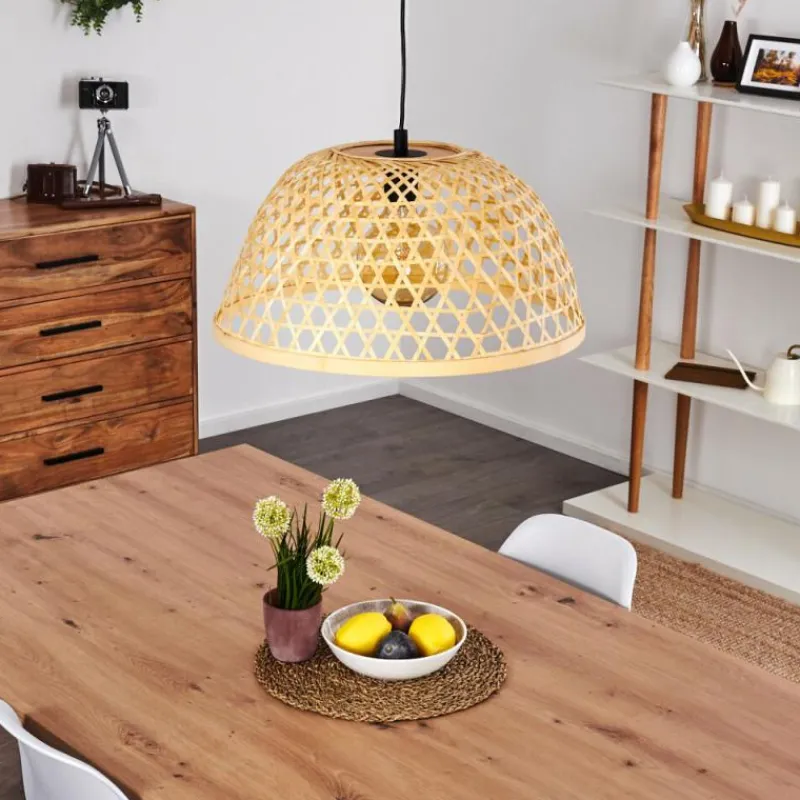 Style Boho-Chic-hofstein Suspension Florerrcia Noir, 1 lumière