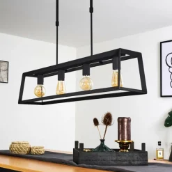 hofstein Suspension Foss Noir, 4 lumières