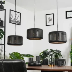 hofstein Suspension Fournie Noir, 3 lumières* Suspensions