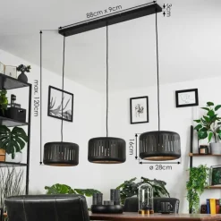 hofstein Suspension Fournie Noir, 3 lumières* Suspensions