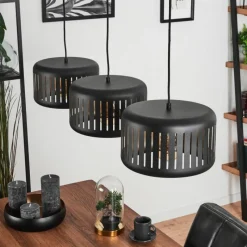 hofstein Suspension Fournie Noir, 3 lumières* Suspensions