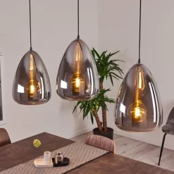 Suspension Verre Fumé-hofstein Suspension Francisco Argent Oxydé, 3 lumières