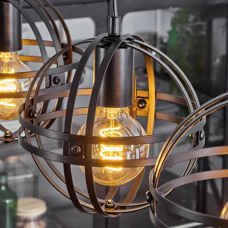 Lampes Industrielles-hofstein Suspension Freguesia Noir, 4 lumières