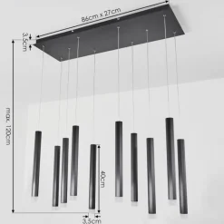 hofstein Suspension Freshwater LED Noir, 10 lumières