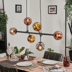 hofstein Suspension Fuensalida Noir, 6 lumières