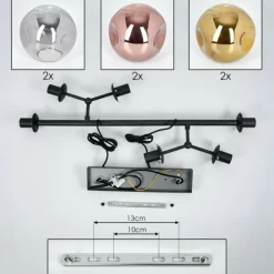 hofstein Suspension Fuensalida Noir, 6 lumières