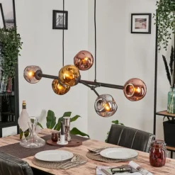 hofstein Suspension Fuensalida Noir, 6 lumières