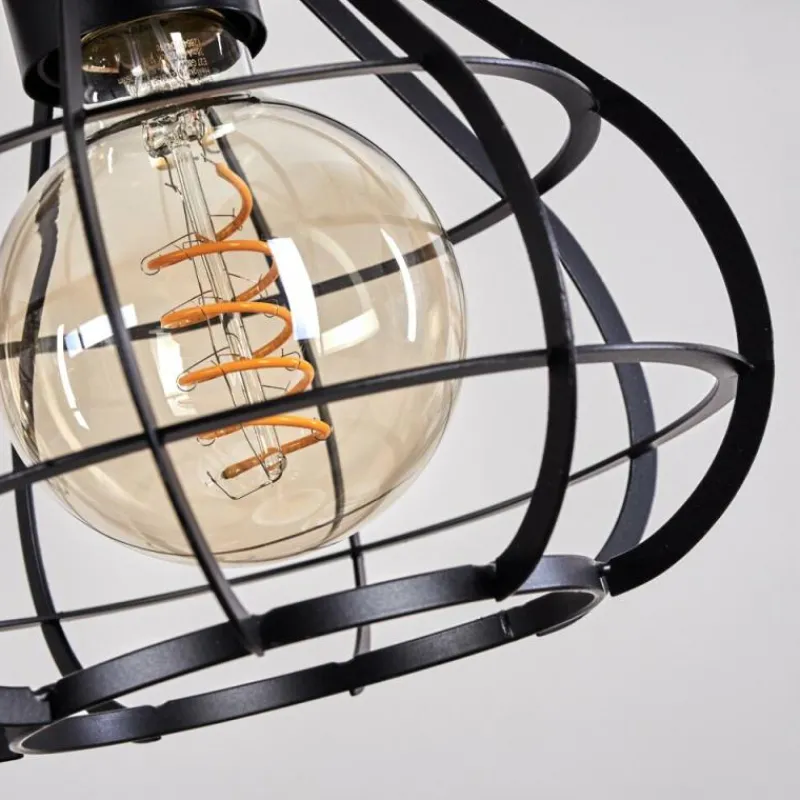 Lampes Industrielles-hofstein Suspension Gainesville Bois foncé, Noir, 4 lumières