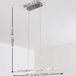 hofstein Suspension Gamsen LED Acier brossé, 3 lumières, Télécommandes, Changeur de couleurs