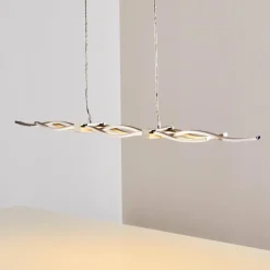 hofstein Suspension Gamsen LED Acier brossé, 3 lumières, Télécommandes, Changeur de couleurs