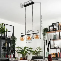 hofstein Suspension Gastor Ambre, 3 lumières