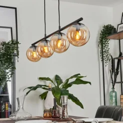 hofstein Suspension Gastor Ambre, 4 lumières