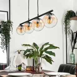 hofstein Suspension Gastor Ambre, Clair, 4 lumières
