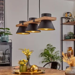 hofstein Suspension Gatangachi Noir, 3 lumières