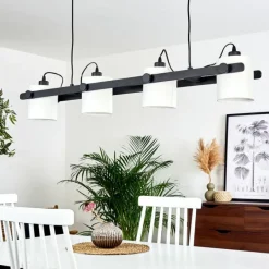 Lampes En Tissu-hofstein Suspension Gibraltar Noir, 4 lumières