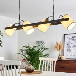 Lampes En Tissu-hofstein Suspension Gibraltar Noir, 4 lumières