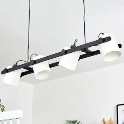 Lampes En Tissu-hofstein Suspension Gibraltar Noir, 4 lumières