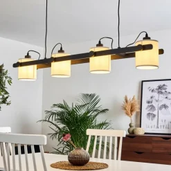 Lampes En Tissu-hofstein Suspension Gibraltar Noir, 4 lumières