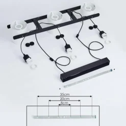 Lampes Industrielles-hofstein Suspension Gibralter Noir, 3 lumières