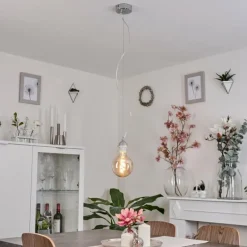 hofstein Suspension Girouxville Chrome, Blanc, 1 lumière