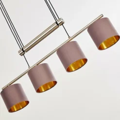 Lampes En Tissu-hofstein Suspension Glane Nickel mat, 4 lumières