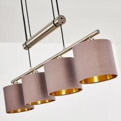 Lampes En Tissu-hofstein Suspension Glane Nickel mat, 4 lumières