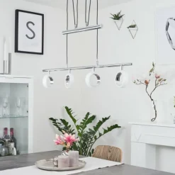hofstein Suspension Globine LED Chrome, 4 lumières
