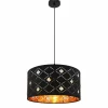 Lampes En Tissu-Luminaires Globo Lighting Suspension Globo ABBEY Noir, 1 lumière