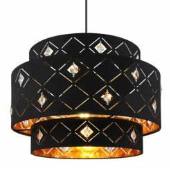 Lampes En Tissu-Luminaires Globo Lighting Suspension Globo ABBEY Noir, 1 lumière