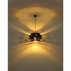 Lampes En Tissu-Luminaires Globo Lighting Suspension Globo ABBEY Noir, 1 lumière