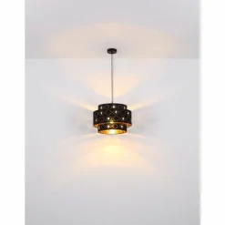 Lampes En Tissu-Luminaires Globo Lighting Suspension Globo ABBEY Noir, 1 lumière